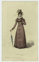 Ретро мода - Английский женский костюм 1820-1819. Платье для прогулок