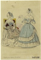 Ретро мода - Женский костюм. Англия, 1840-1849. Модные платья, 1840