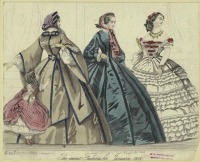 Ретро мода - Женский костюм. Англия, 1860-1869. Модные платья, январь 1860