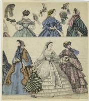Ретро мода - Женский костюм. Англия, 1860-1869. Модели платьев и шляпок, 1860-1869