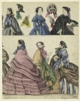 Ретро мода - Женский костюм. Англия, 1860-1869. Головные уборы, платья и накидки, 1860