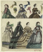 Ретро мода - Женский костюм. Англия, 1860-1869. Головные уборы, пальто и платья, 1860