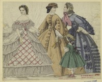 Ретро мода - Женский костюм. Англия, 1860-1869. Платья для девушек и женщин, 1860
