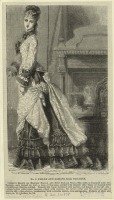 Ретро мода - Женский костюм. Англия, 1870-1879. Дамасский шелковый туалет, 1875
