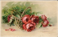 Ретро открытки - Натюрморт с розами