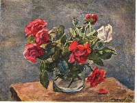 Ретро открытки - М. Кончаловский. Красные розы