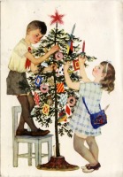 Ретро открытки - У новогодней елки