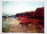 Ретро открытки - Волга близ Городца. 1870