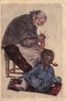 Ретро открытки - Бабушка и внучка