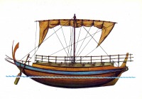 Ретро открытки - Греческий торговый корабль.