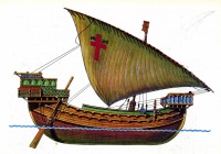 Ретро открытки - Генуэзский торговый корабль.