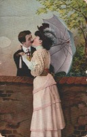Ретро открытки - Романтический поцелуй