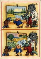 Ретро открытки - Слон живописец