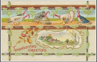 Ретро открытки - Приветствия в День благодарения, 1909