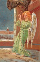 Ретро открытки - Рождественский Ангел. Колокольный звон