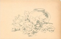 Ретро открытки - Жёлтые розы и голубая ваза