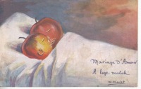 Ретро открытки - Два румяных яблочка. Марьяж Д'Амур