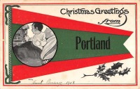 Ретро открытки - Рождественское приветствие из Портленда, штат Мэн