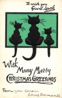 Ретро открытки - Рождественские поздравления. Кошки. Ожидание чуда