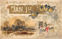 Ретро открытки - С Новым Годом. 1 января