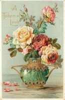 Ретро открытки - Цветочные послания. Розы в знак любви