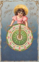Ретро открытки - С Новым Годом. Счастливые часы