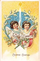 Ретро открытки - Ангелы и Рождественская песня