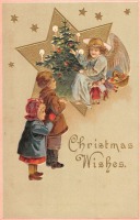 Ретро открытки - Счастливого Рождества. Дети. Ангелы