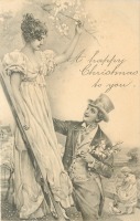 Ретро открытки - С Рождеством. Романтическое признание в любви