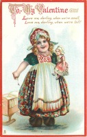 Ретро открытки - Дочки-матери. Голландская девочка с куклой