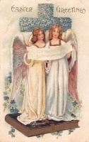Ретро открытки - Пасхальные поздравления. Поющие ангелы