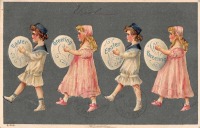 Ретро открытки - Счастливой Пасхи. Дети и пасхальные яйца