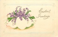 Ретро открытки - Счастливой Пасхи. Пасхальные яйца и фиалки