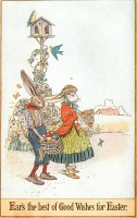 Ретро открытки - Кролики и пасхальные подарки