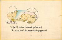 Ретро открытки - Пасхальные цыплята в скорлупках