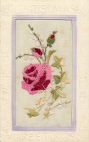 Ретро открытки - Розы, плющ и белые цветы