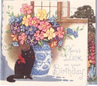 Ретро открытки - Вот удача в ваш День рождения !