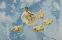 Ретро открытки - Цыплята и утёнок