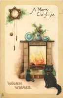 Ретро открытки - Рождественские пожелания в милом доме