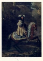 Ретро открытки - Портрет всадника в голубом