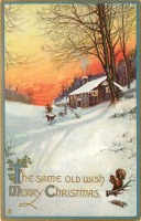 Ретро открытки - Старое доброе пожелание счастливого Рождества