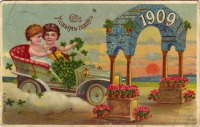 Ретро открытки - Ретро-открытка.  С Новым Годом 1909.