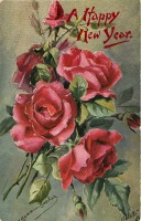 Ретро открытки - С Рождеством и Новым Годом. Выбор розы