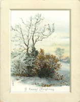 Ретро открытки - Счастливого Рождества, Деревья и кусты под снегом