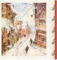 Ретро открытки - Деревенская улица зимой
