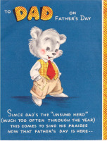 Ретро открытки - Папе в День Отца, Медвежонок в костюме