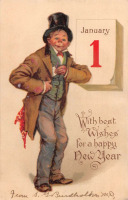 Ретро открытки - Новогодние пожелания, 1 января