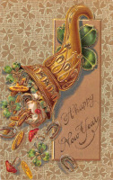 Ретро открытки - С Новым Годом, Рог изобилия