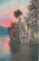 Ретро открытки - Городок Белладжио на озере Комо