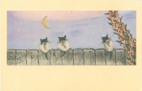 Ретро открытки - Три котёнка под луной